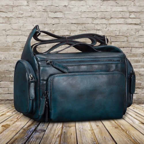 Genuine Leather Purses and Handbags for Men Messenger Bag Crossbody Shoulder Bag - Picture 4 of 15