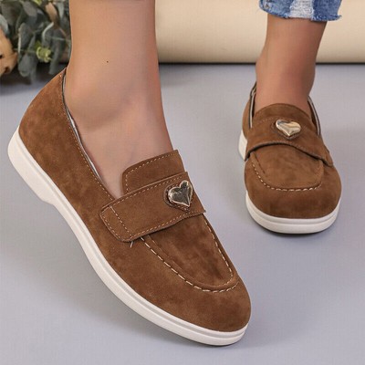 Womens Slip On Loafers Comfort Flats Ladies Fashion Boat Shoes Work Pumps
