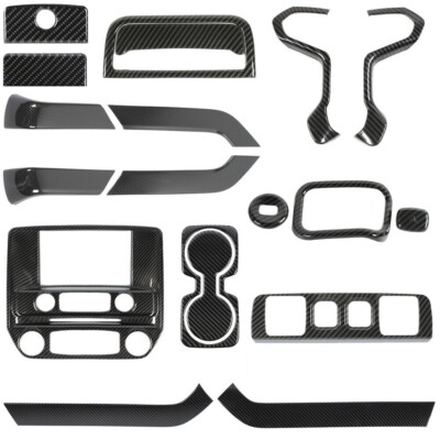 Carbon Interior Decor Trims Kit For Chevy Silverado GMC Sierra 2014+ Accessories