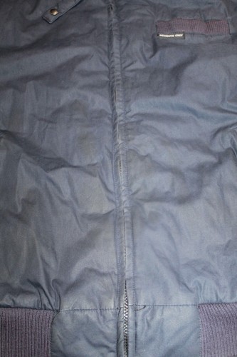 Giacca vintage Members solo imbottita vintage blu navy Cafe Racer da uomo calda taglia 3XT - Foto 5 di 9