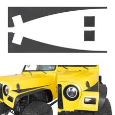 Black Steel Front Upper Fender Defend Guard Pair for Jeep Wrangler TJ 1997-2006