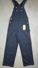 Canvas Carpenter Bib Overalls Mens 34x34 Blue Pockets and Knee Protection NWT