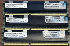 Lot of 3 Micron 8GB DDR3 PC3-10600R ECC Registered RDIMM Server RAM 24GB