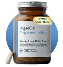 AlgaeCal Magnesium Relax™ - Chelated Magnesium with Ashwagandha for Sleep 