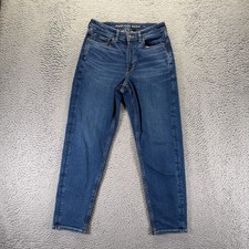 American Eagle Outfitters Jeans Women's 6 Blue Cotton Denim Mom Faded Stretch