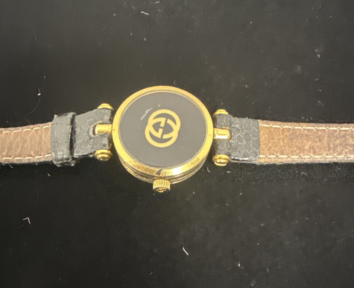 Gucci Sherry Line Gold Plated Quartz Analog Display Black Dial Watch Gucci Sherry Line Vintage Women main image 2
