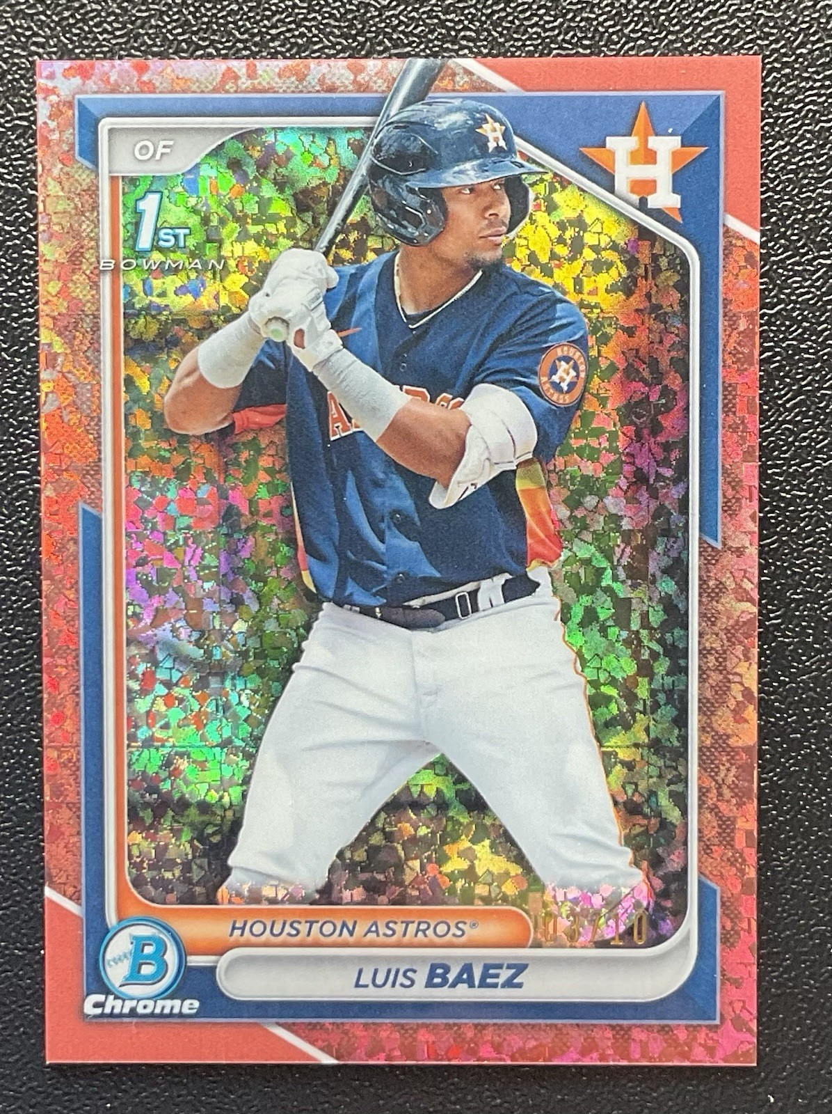 2024 Bowman Chrome Luis Baez 1st Rose Gold Diamond Mini Refractor /10 - ASTROS