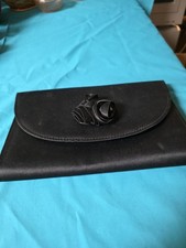 Black Nylon Clutch w/Rose On Front