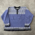 L.L.Bean Norwegian Jumper Women's 3XL Fair Isle Nordic Cotton Sweater, Purple