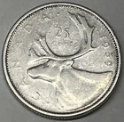 1959 Canada 25 Cents Quarter 80% Silver  Coin