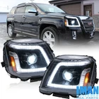 [FULL LED] Pair For 2010-2015 GMC Terrain Headlights Headlamp Sequential Signal