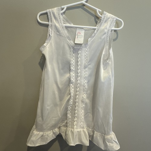  Candy Kane By Imerman Girls White Slip Lace Eyelet Trim Ruffled Bottom Size 6