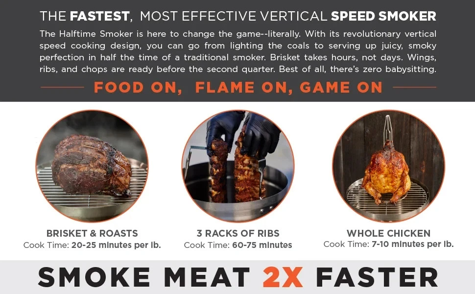 Halftime Smoker Vertical Speed Smoker, Stainless Steel Open Box