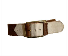 True Vintage 1970s Chic Cowhide Leather Wide Belt S