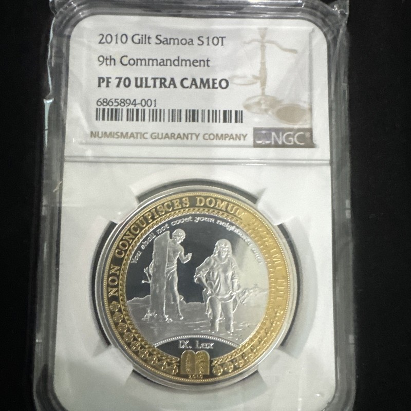 Silver/layers gold 2010 1 Of 1 Rare 9th Com.PF70 Uc 1 Of 1 Top Pop 1 Oz 999 Silv