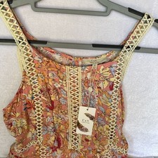 NWT C&V CHELSEA AND VIOLET Mini Dress Orange / Ivory Size Medium