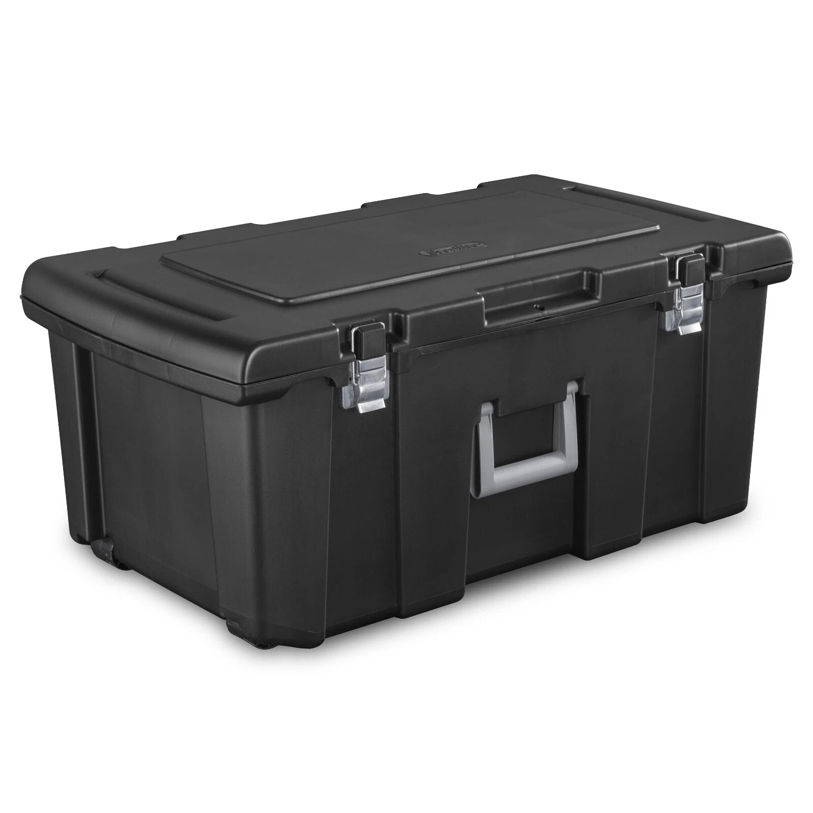 Black Plastic Footlocker for Adults – Durable Storage Solution