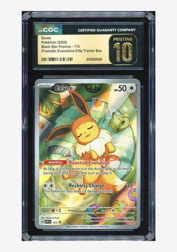 Pokemon CGC 10 PRISTINE Eevee Promo 2025 #173 SVP Prismatic Evolutions ETB ENG