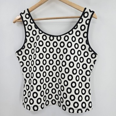 Joseph Ribkoff Women Vtg 90s Y2K Maximalist Eclectic Indie 3D Knit Tank Top 14