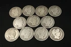 NobleSpirit (RB) 11x $5.50 FV Barber Half Dollar 90% Silver Mixed Cond. Lot