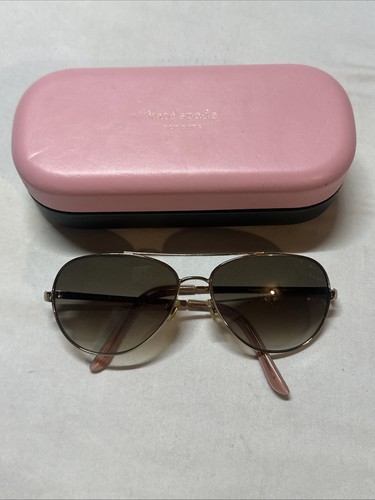 Kate Spade New York AVALINE Aviator Sunglasses 006J/NQ Gold/Brown with Case