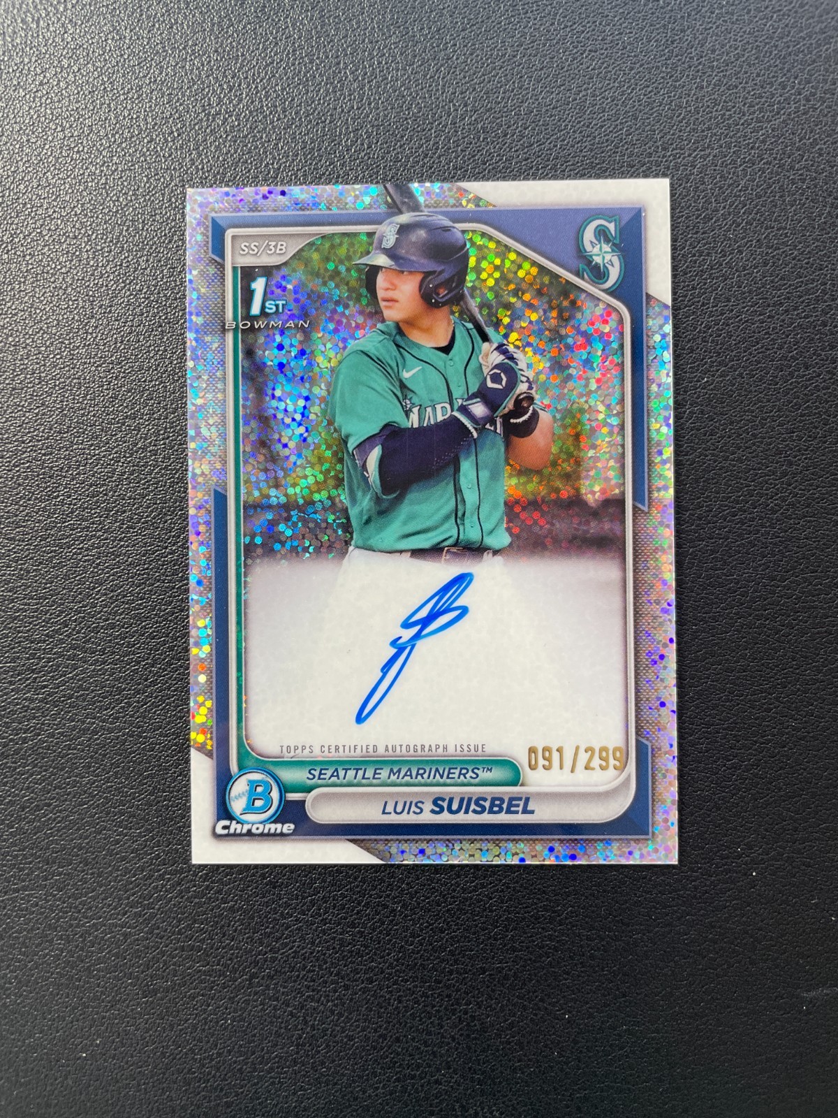 2024 Bowman Chrome #CPA-LS Luis Suisbel 1st Auto Speckle Refractor 091/299 BJPHA