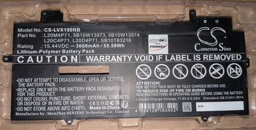 Ersatzakku CS-LVX190NB für LENOVO ThinkPad - 5B10W1397x mit vermind. Kapazität