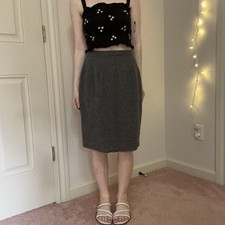 Vintage Gray Wool Pencil Skirt Women s Size Small