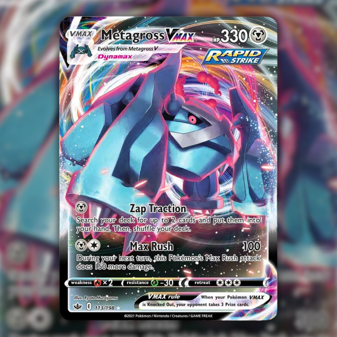 Metagross VMAX 113/198 Ultra Rare (SWSH06: Chilling Reign) Full Art Pokemon Card