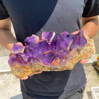 6.1lb Natural amethyst crystal cluster rough mineral specimen from Congo