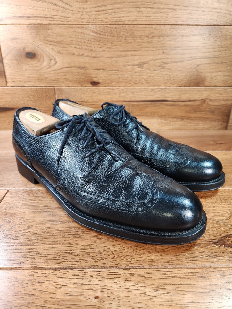 Salvatore Ferragamo Black Leather Wingtip Oxford Dress Shoes Lace up Mens 8.5D Salvatore Ferragamo Black Wingtip Dress Shoes for Men for  main image 4