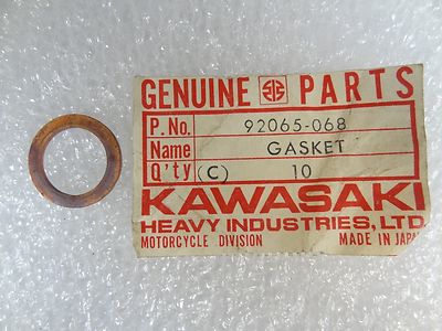 Kawasaki NOS NEW 92065-068 Cylinder Head Plug Gasket F5 F6 F7 F8 F9 F11 F12MX KD