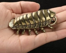 Brass Isopoda Animal Figurine Small Statue Table Office Home Decoration Gifts