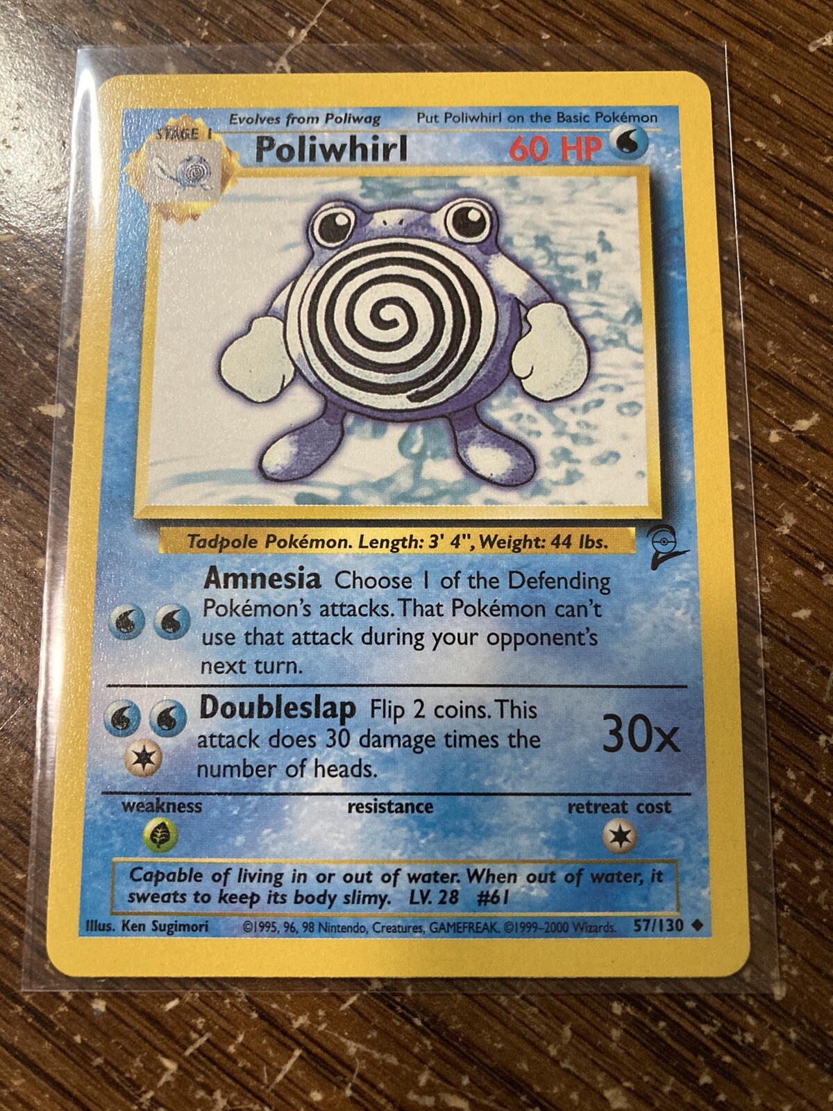Pokémon Poliwhirl 57/130 BS2 Base Set 2 LP/NM