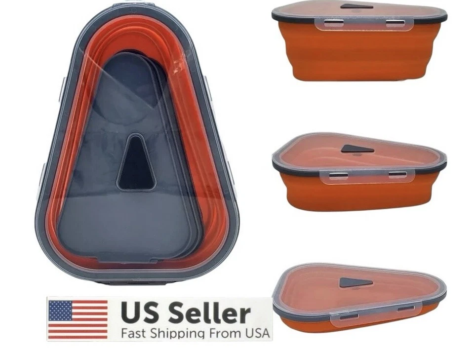 Pizza Storage Container Box Foldable Triangle Reusable Pack Container Multiuse - Image 4 of 4