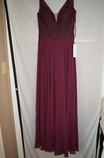 formal evening gown size 4 wine color