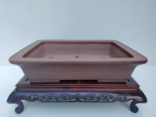 Vaso per bonsai Tokoname IKKOUDO rettangolare non smaltato larghezza 50 cm / ... - Foto 2 di 20