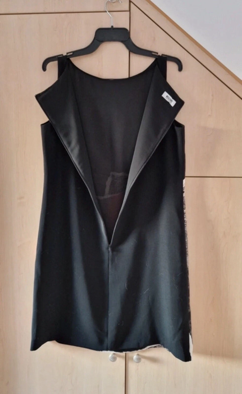 Abito nuovo senza etichette Moschino economico e chic taglia 14 Y2k vintage giornale moto Quirky L