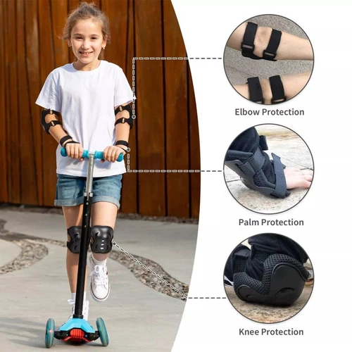 6Stk Schutzausrüstung Set Protektoren Kinder Knieschoner Schoner Inline Skates!! - Bild 9 von 49