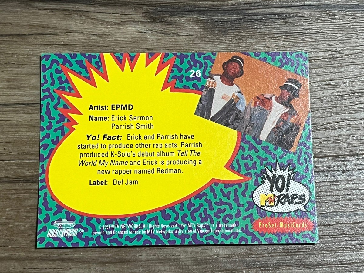 Yo MTV Raps Trading Cards - 1991 - Series 1 # 26 EPMD | eBay