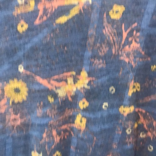 Top túnica Irma de gran tamaño estampado geográfico floral azul Lularoe talla pequeña - Imagen 3 de 6