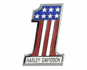 Harley Davidson® Number 1 Red White Blue Vest Pin Patriotic Evel