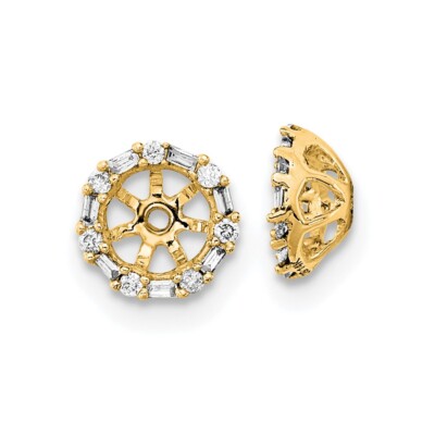 14 Karat Gelbgold Diamant Ohrring Jacken Geschenk für Frauen