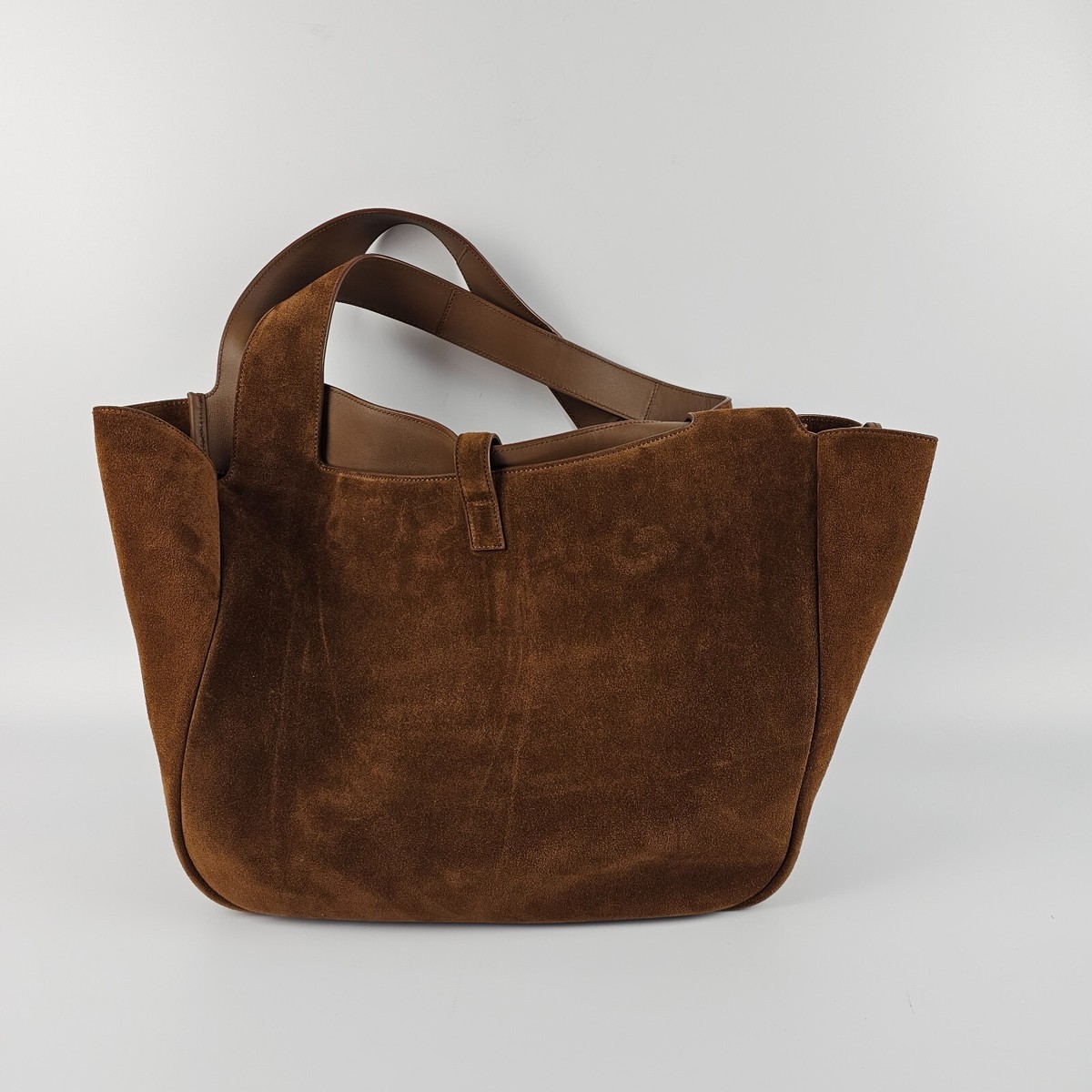 SAINT LAURENT Le 5 A 7 Bea $3450 Caramel Cognac Tote Bag New