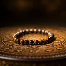 Tiger's Eye 8mm Beads Bracelet  Healing Crystal for Power, Protection  Prosper