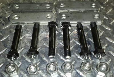 Replacement suspension bolts and shackles for tandem axle leaf spring 1 3/4 w