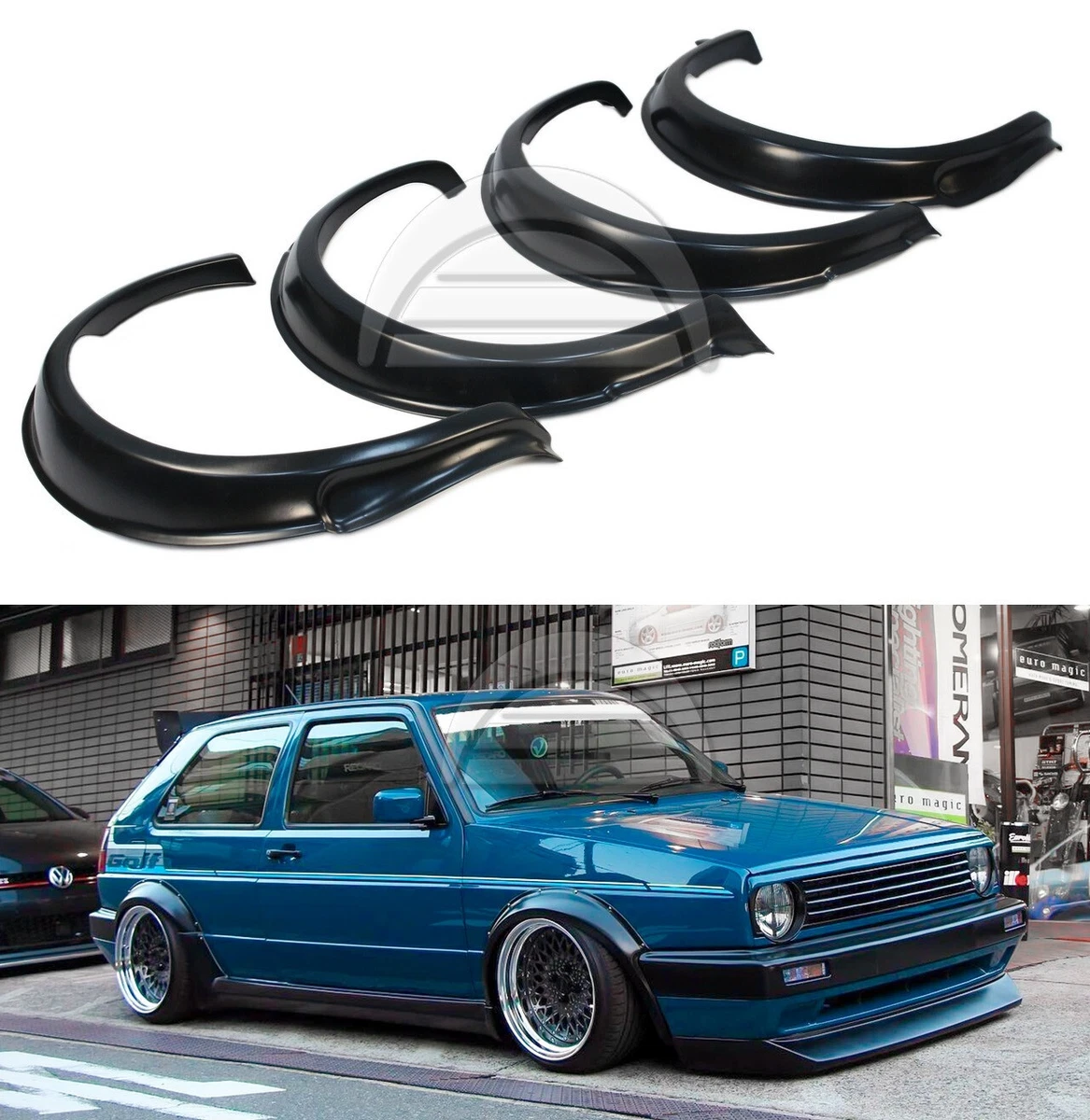 Voomeran fender flares bodykit for Volkswagen Golf 2 Mk2 19E 1G GTI 1983 1991