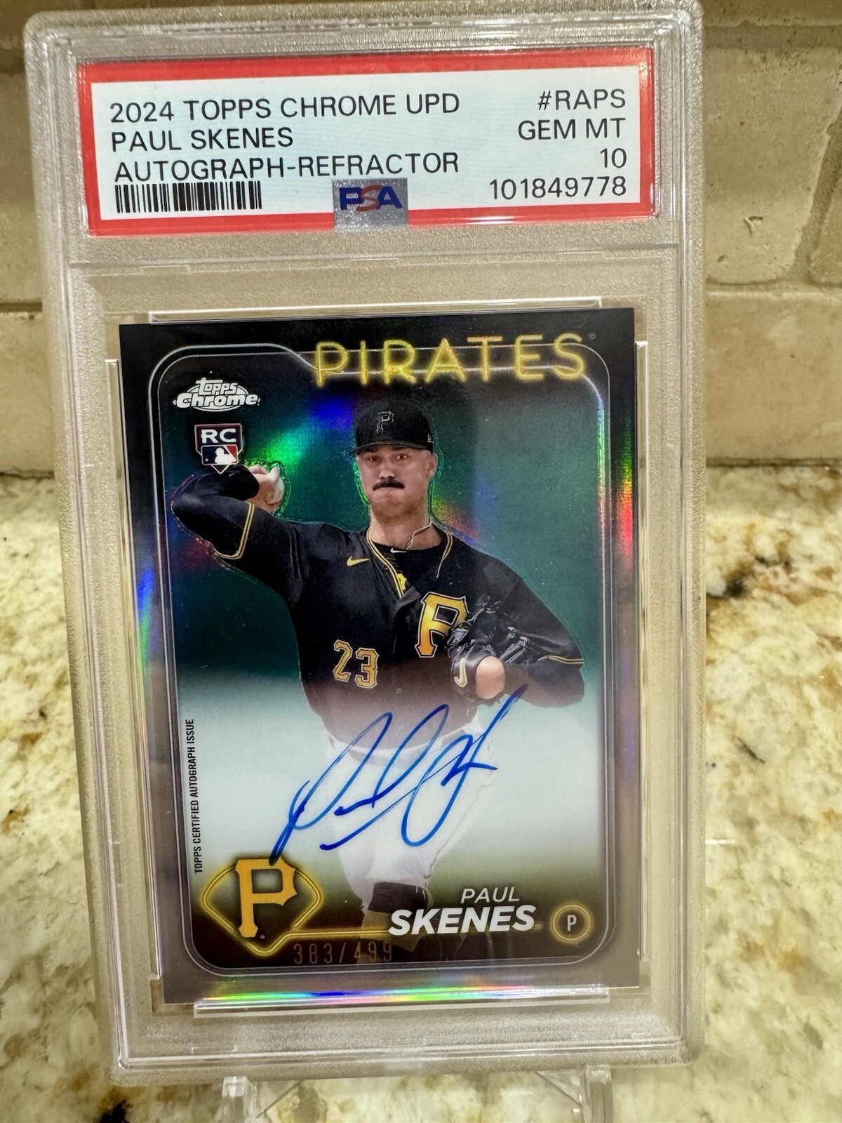 🔥PAUL SKENES 2024 Topps Chrome Update #RAPS RC Auto Refractor /499 PSA 10 ⚾️