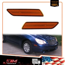 For 2007-2010 Chrysler Sebring Amber Lens Front Side Marker Reflector Lights 2X