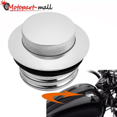 OUMURS Chrome Flush Pop-Up Gas Cap For Harley Sportster, Dyna, Softail (1982-2024) 3 thumbnail image